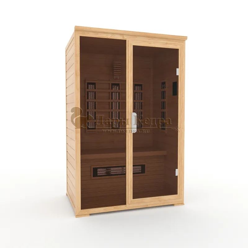 Двухместная инфракрасная сауна кабина из кедра и липы с керамическими излучателями
